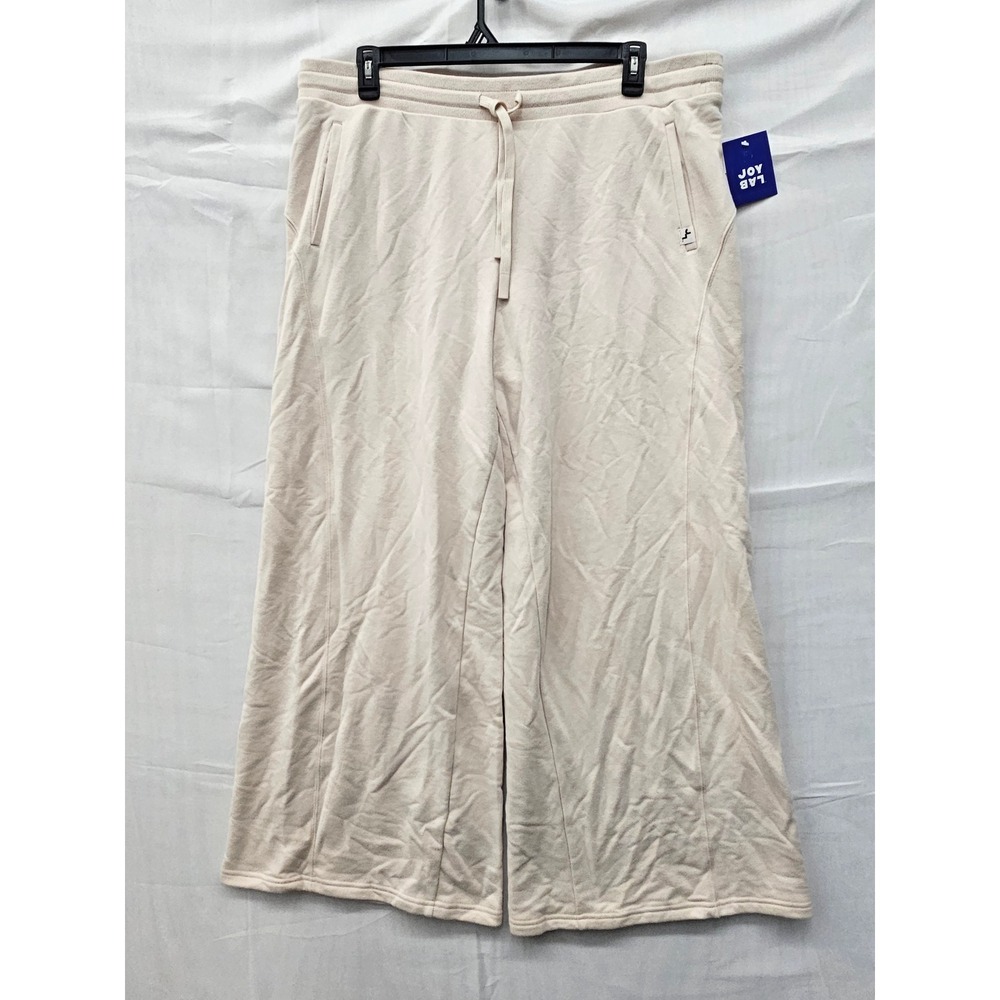 JoyLab Womens Wide Leg Drawstring Sweatpants Almond Cotton Blend Size XXL
